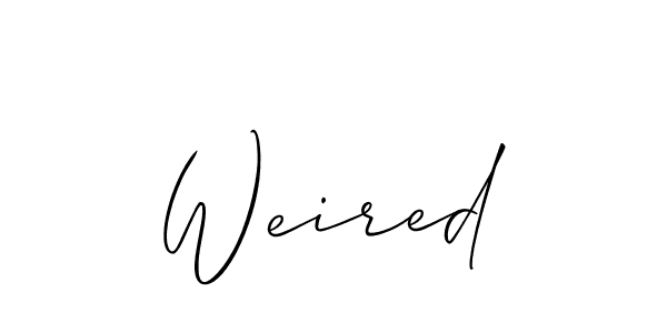 Design your own signature with our free online signature maker. With this signature software, you can create a handwritten (Allison_Script) signature for name Weired. Weired signature style 2 images and pictures png