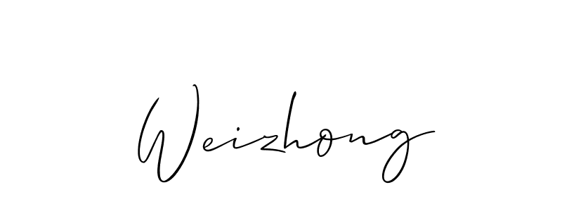 The best way (Allison_Script) to make a short signature is to pick only two or three words in your name. The name Weizhong include a total of six letters. For converting this name. Weizhong signature style 2 images and pictures png