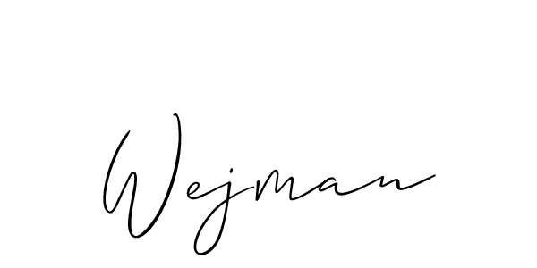 The best way (Allison_Script) to make a short signature is to pick only two or three words in your name. The name Wejman include a total of six letters. For converting this name. Wejman signature style 2 images and pictures png