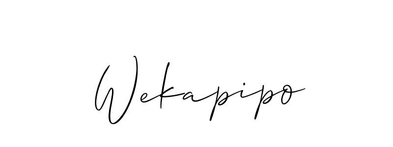 Use a signature maker to create a handwritten signature online. With this signature software, you can design (Allison_Script) your own signature for name Wekapipo. Wekapipo signature style 2 images and pictures png