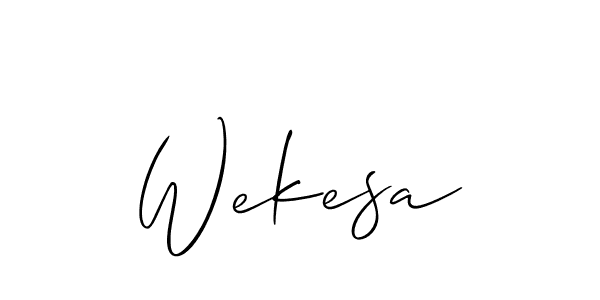 How to make Wekesa signature? Allison_Script is a professional autograph style. Create handwritten signature for Wekesa name. Wekesa signature style 2 images and pictures png