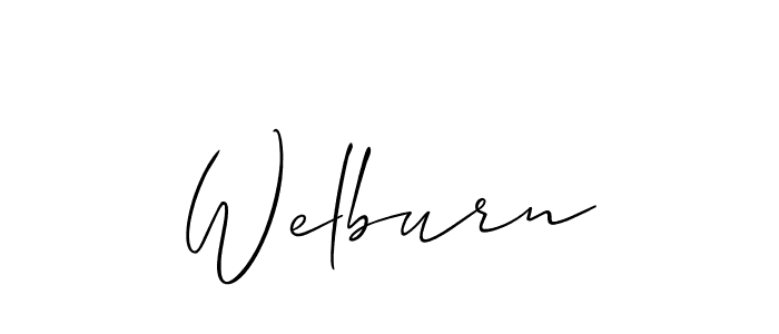 It looks lik you need a new signature style for name Welburn. Design unique handwritten (Allison_Script) signature with our free signature maker in just a few clicks. Welburn signature style 2 images and pictures png