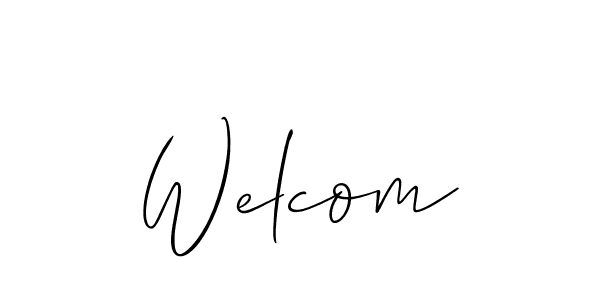 Use a signature maker to create a handwritten signature online. With this signature software, you can design (Allison_Script) your own signature for name Welcom. Welcom signature style 2 images and pictures png