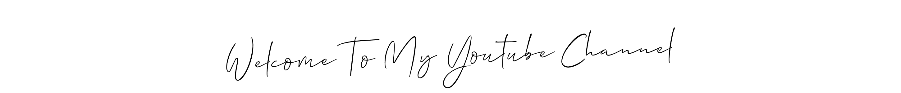 Allison_Script is a professional signature style that is perfect for those who want to add a touch of class to their signature. It is also a great choice for those who want to make their signature more unique. Get Welcome To My Youtube Channel name to fancy signature for free. Welcome To My Youtube Channel signature style 2 images and pictures png