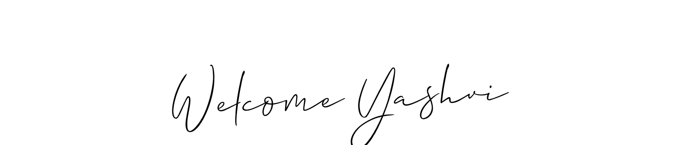 How to make Welcome Yashvi name signature. Use Allison_Script style for creating short signs online. This is the latest handwritten sign. Welcome Yashvi signature style 2 images and pictures png