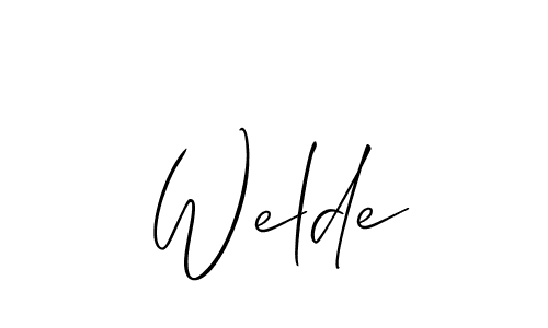 Make a short Welde signature style. Manage your documents anywhere anytime using Allison_Script. Create and add eSignatures, submit forms, share and send files easily. Welde signature style 2 images and pictures png