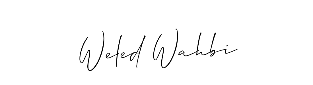 Make a beautiful signature design for name Weled Wahbi. With this signature (Allison_Script) style, you can create a handwritten signature for free. Weled Wahbi signature style 2 images and pictures png
