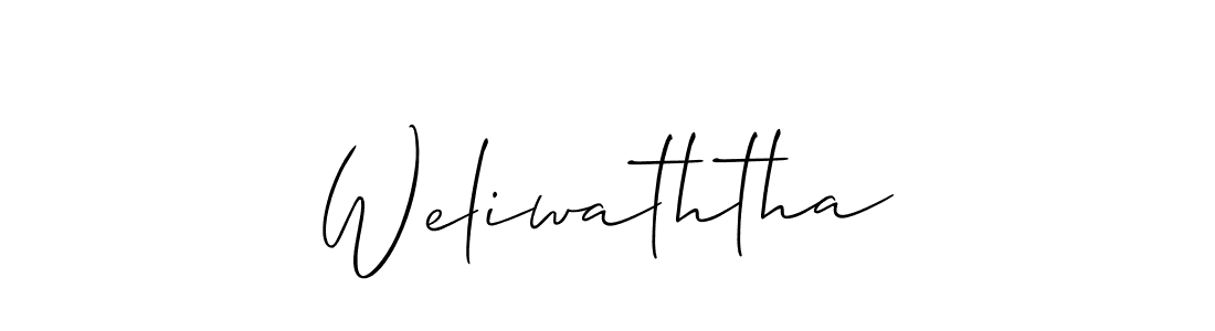 How to make Weliwaththa name signature. Use Allison_Script style for creating short signs online. This is the latest handwritten sign. Weliwaththa signature style 2 images and pictures png