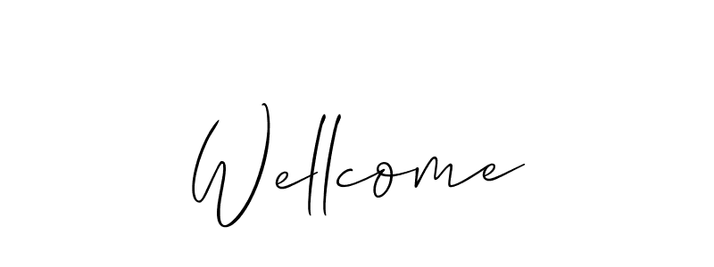 Make a beautiful signature design for name Wellcome. With this signature (Allison_Script) style, you can create a handwritten signature for free. Wellcome signature style 2 images and pictures png