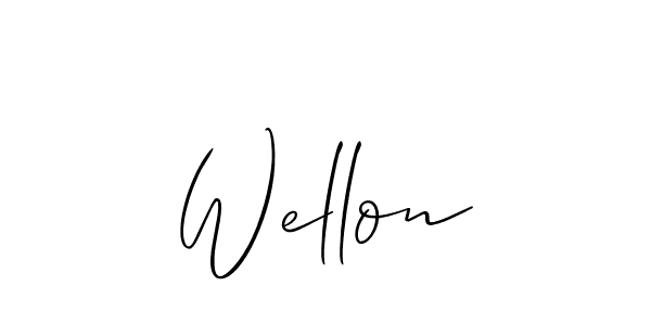 How to make Wellon signature? Allison_Script is a professional autograph style. Create handwritten signature for Wellon name. Wellon signature style 2 images and pictures png