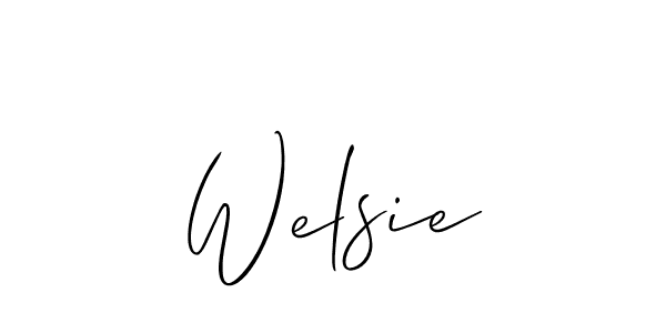 Make a beautiful signature design for name Welsie. With this signature (Allison_Script) style, you can create a handwritten signature for free. Welsie signature style 2 images and pictures png