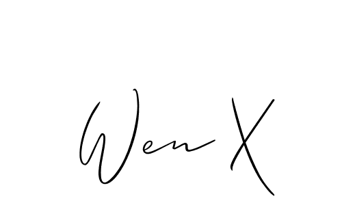 How to make Wen X signature? Allison_Script is a professional autograph style. Create handwritten signature for Wen X name. Wen X signature style 2 images and pictures png