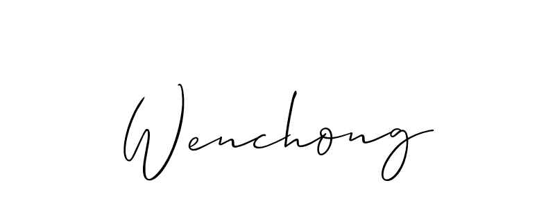 Use a signature maker to create a handwritten signature online. With this signature software, you can design (Allison_Script) your own signature for name Wenchong. Wenchong signature style 2 images and pictures png