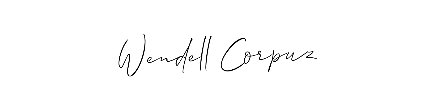 How to make Wendell Corpuz name signature. Use Allison_Script style for creating short signs online. This is the latest handwritten sign. Wendell Corpuz signature style 2 images and pictures png