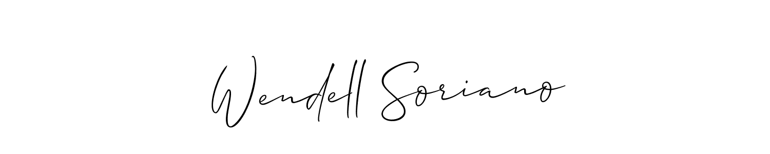 It looks lik you need a new signature style for name Wendell Soriano. Design unique handwritten (Allison_Script) signature with our free signature maker in just a few clicks. Wendell Soriano signature style 2 images and pictures png