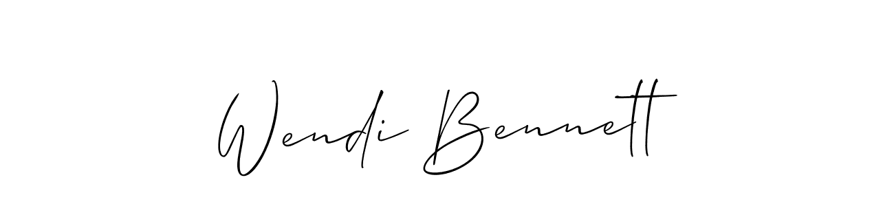 Make a short Wendi Bennett signature style. Manage your documents anywhere anytime using Allison_Script. Create and add eSignatures, submit forms, share and send files easily. Wendi Bennett signature style 2 images and pictures png