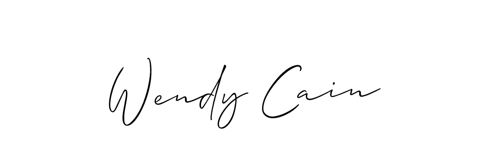Make a beautiful signature design for name Wendy Cain. With this signature (Allison_Script) style, you can create a handwritten signature for free. Wendy Cain signature style 2 images and pictures png