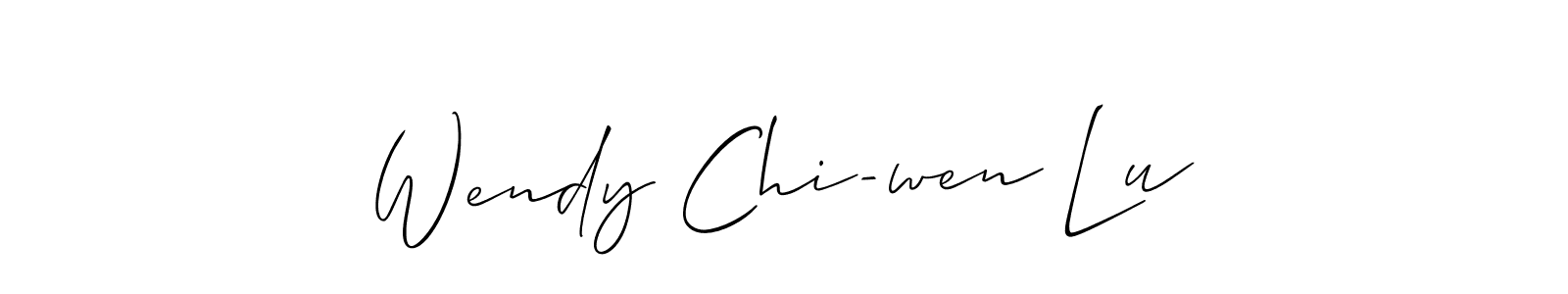 It looks lik you need a new signature style for name Wendy Chi-wen Lu. Design unique handwritten (Allison_Script) signature with our free signature maker in just a few clicks. Wendy Chi-wen Lu signature style 2 images and pictures png