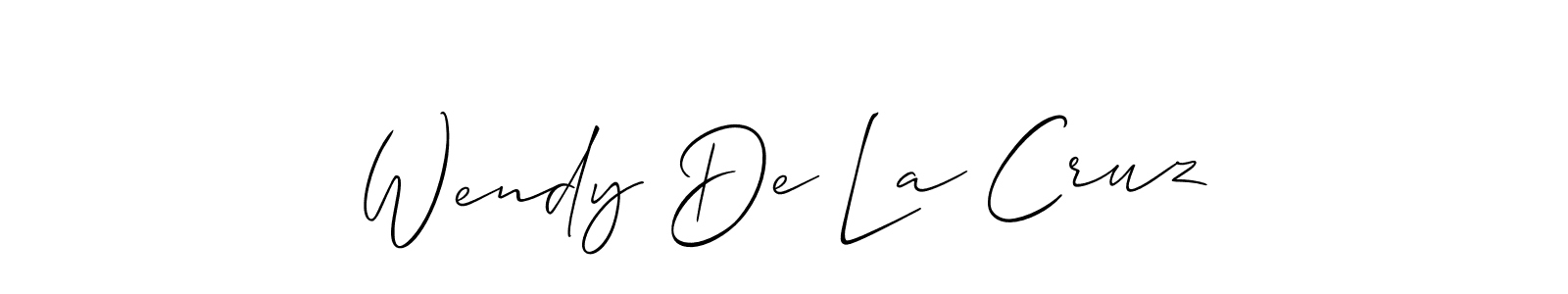 How to Draw Wendy De La Cruz signature style? Allison_Script is a latest design signature styles for name Wendy De La Cruz. Wendy De La Cruz signature style 2 images and pictures png