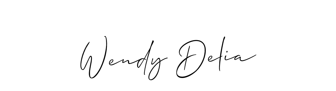 The best way (Allison_Script) to make a short signature is to pick only two or three words in your name. The name Wendy Delia include a total of six letters. For converting this name. Wendy Delia signature style 2 images and pictures png