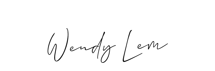 Use a signature maker to create a handwritten signature online. With this signature software, you can design (Allison_Script) your own signature for name Wendy Lem. Wendy Lem signature style 2 images and pictures png