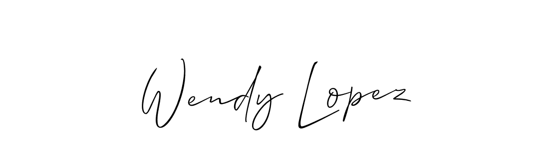 How to make Wendy Lopez name signature. Use Allison_Script style for creating short signs online. This is the latest handwritten sign. Wendy Lopez signature style 2 images and pictures png