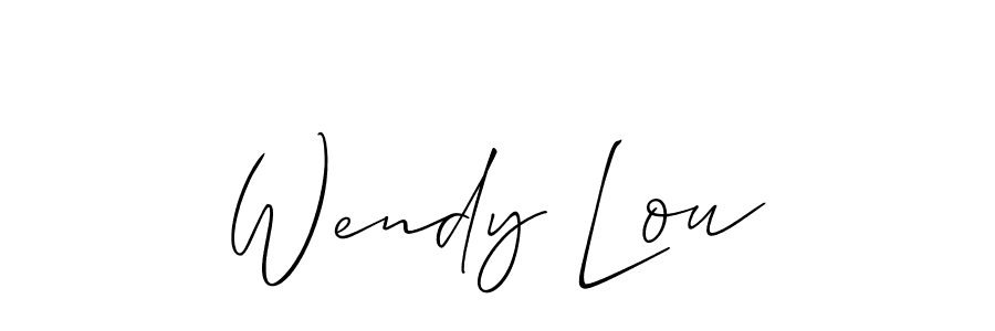 You should practise on your own different ways (Allison_Script) to write your name (Wendy Lou) in signature. don't let someone else do it for you. Wendy Lou signature style 2 images and pictures png