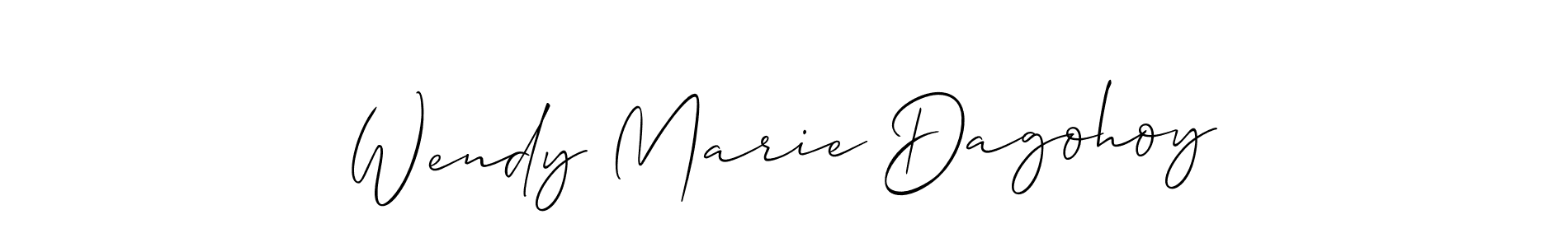 It looks lik you need a new signature style for name Wendy Marie Dagohoy. Design unique handwritten (Allison_Script) signature with our free signature maker in just a few clicks. Wendy Marie Dagohoy signature style 2 images and pictures png