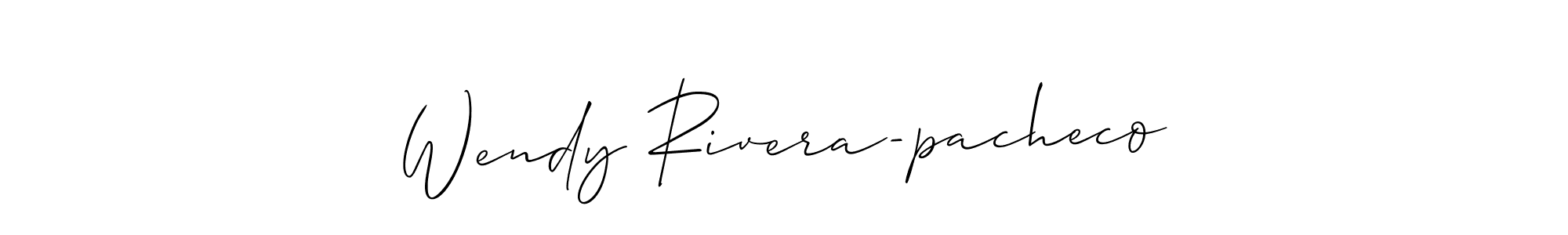 This is the best signature style for the Wendy Rivera-pacheco name. Also you like these signature font (Allison_Script). Mix name signature. Wendy Rivera-pacheco signature style 2 images and pictures png