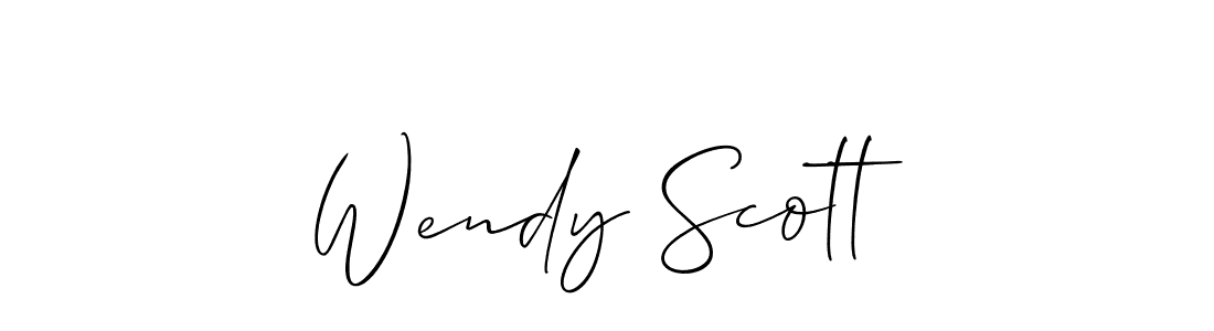 You should practise on your own different ways (Allison_Script) to write your name (Wendy Scott) in signature. don't let someone else do it for you. Wendy Scott signature style 2 images and pictures png