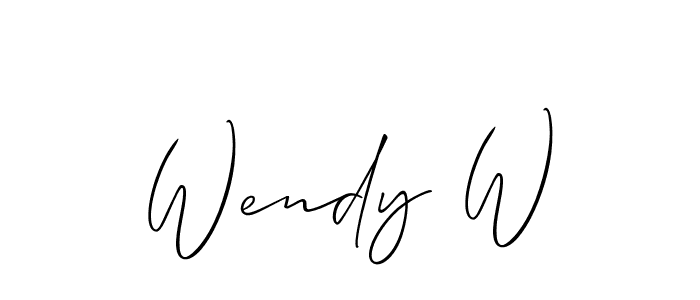 How to make Wendy W name signature. Use Allison_Script style for creating short signs online. This is the latest handwritten sign. Wendy W signature style 2 images and pictures png