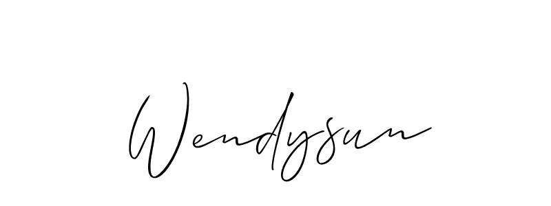 The best way (Allison_Script) to make a short signature is to pick only two or three words in your name. The name Wendysun include a total of six letters. For converting this name. Wendysun signature style 2 images and pictures png