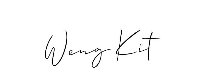 How to make Weng Kit name signature. Use Allison_Script style for creating short signs online. This is the latest handwritten sign. Weng Kit signature style 2 images and pictures png