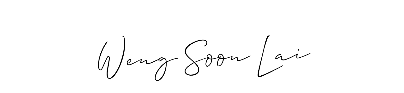 Make a beautiful signature design for name Weng Soon Lai. With this signature (Allison_Script) style, you can create a handwritten signature for free. Weng Soon Lai signature style 2 images and pictures png