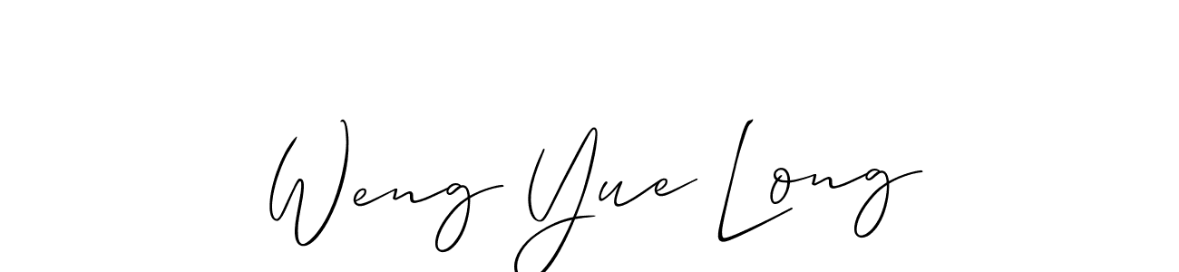 Similarly Allison_Script is the best handwritten signature design. Signature creator online .You can use it as an online autograph creator for name Weng Yue Long. Weng Yue Long signature style 2 images and pictures png