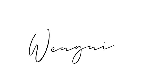 You should practise on your own different ways (Allison_Script) to write your name (Wengni) in signature. don't let someone else do it for you. Wengni signature style 2 images and pictures png