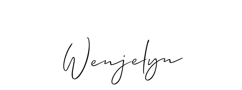 It looks lik you need a new signature style for name Wenjelyn. Design unique handwritten (Allison_Script) signature with our free signature maker in just a few clicks. Wenjelyn signature style 2 images and pictures png