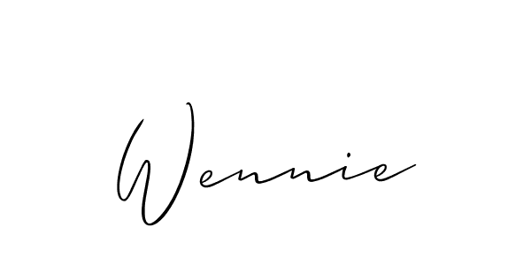 Allison_Script is a professional signature style that is perfect for those who want to add a touch of class to their signature. It is also a great choice for those who want to make their signature more unique. Get Wennie name to fancy signature for free. Wennie signature style 2 images and pictures png