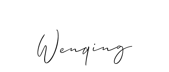 The best way (Allison_Script) to make a short signature is to pick only two or three words in your name. The name Wenqing include a total of six letters. For converting this name. Wenqing signature style 2 images and pictures png