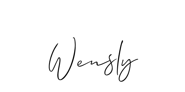 It looks lik you need a new signature style for name Wensly. Design unique handwritten (Allison_Script) signature with our free signature maker in just a few clicks. Wensly signature style 2 images and pictures png