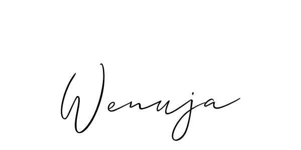 Similarly Allison_Script is the best handwritten signature design. Signature creator online .You can use it as an online autograph creator for name Wenuja. Wenuja signature style 2 images and pictures png