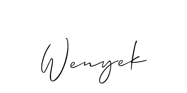 How to make Wenyek name signature. Use Allison_Script style for creating short signs online. This is the latest handwritten sign. Wenyek signature style 2 images and pictures png