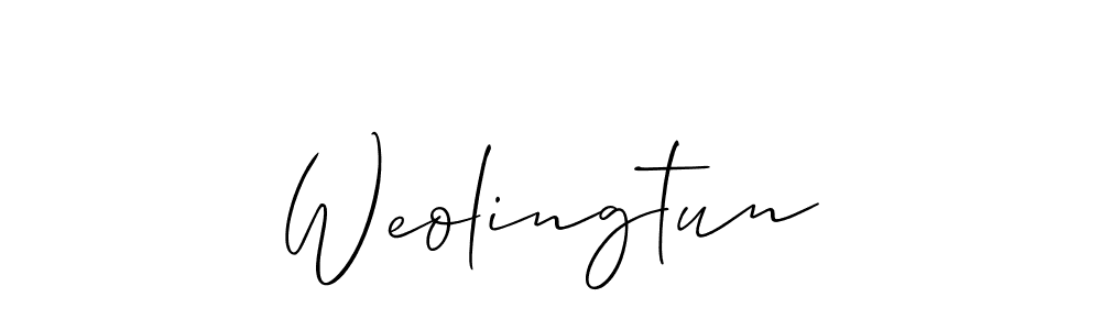 How to make Weolingtun signature? Allison_Script is a professional autograph style. Create handwritten signature for Weolingtun name. Weolingtun signature style 2 images and pictures png