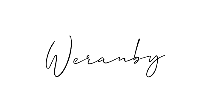 How to make Weranby signature? Allison_Script is a professional autograph style. Create handwritten signature for Weranby name. Weranby signature style 2 images and pictures png