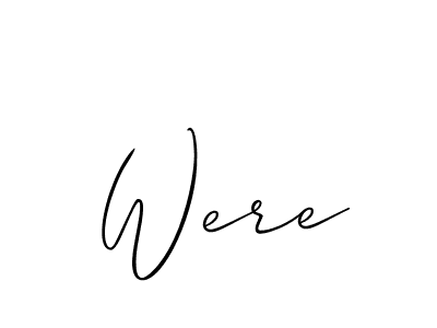 It looks lik you need a new signature style for name Were. Design unique handwritten (Allison_Script) signature with our free signature maker in just a few clicks. Were signature style 2 images and pictures png