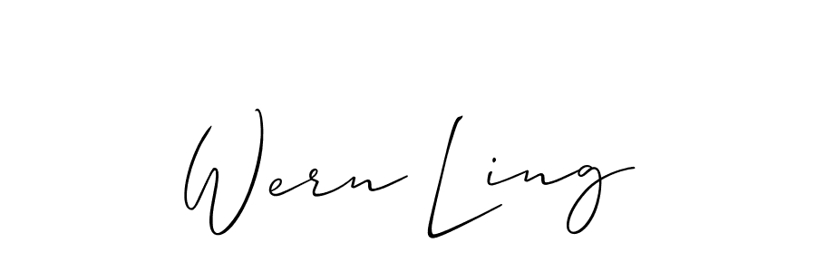 How to make Wern Ling name signature. Use Allison_Script style for creating short signs online. This is the latest handwritten sign. Wern Ling signature style 2 images and pictures png