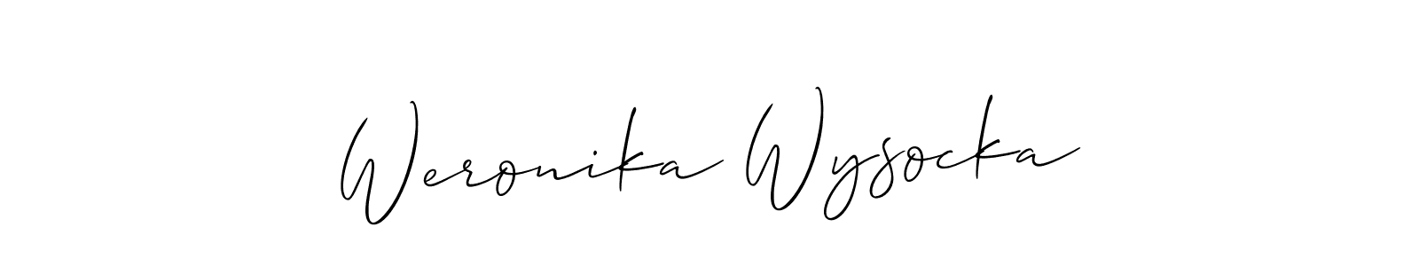 How to make Weronika Wysocka signature? Allison_Script is a professional autograph style. Create handwritten signature for Weronika Wysocka name. Weronika Wysocka signature style 2 images and pictures png