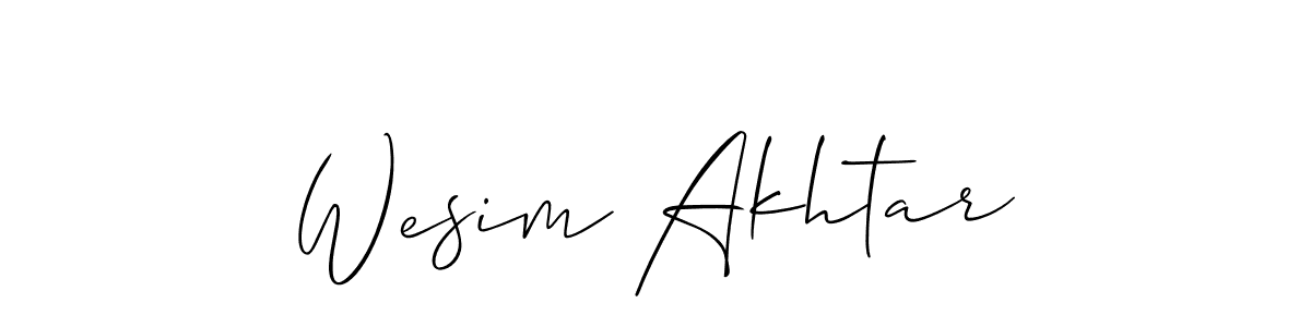 Make a beautiful signature design for name Wesim Akhtar. With this signature (Allison_Script) style, you can create a handwritten signature for free. Wesim Akhtar signature style 2 images and pictures png