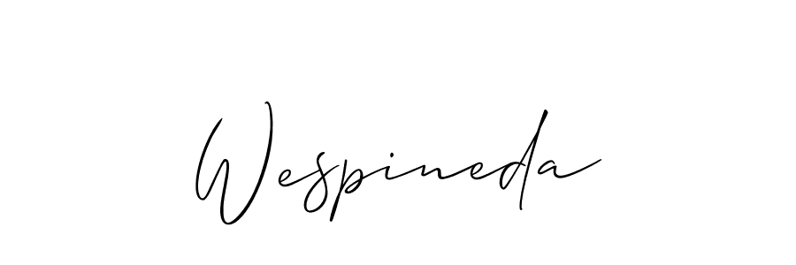 How to make Wespineda signature? Allison_Script is a professional autograph style. Create handwritten signature for Wespineda name. Wespineda signature style 2 images and pictures png