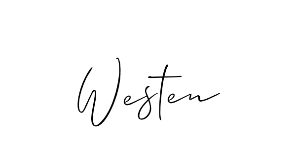 The best way (Allison_Script) to make a short signature is to pick only two or three words in your name. The name Westen include a total of six letters. For converting this name. Westen signature style 2 images and pictures png